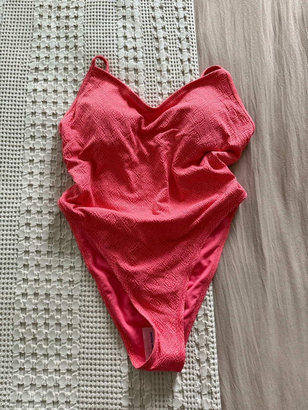 NEW wild fable Coral Textured Swim One-Piece Size L